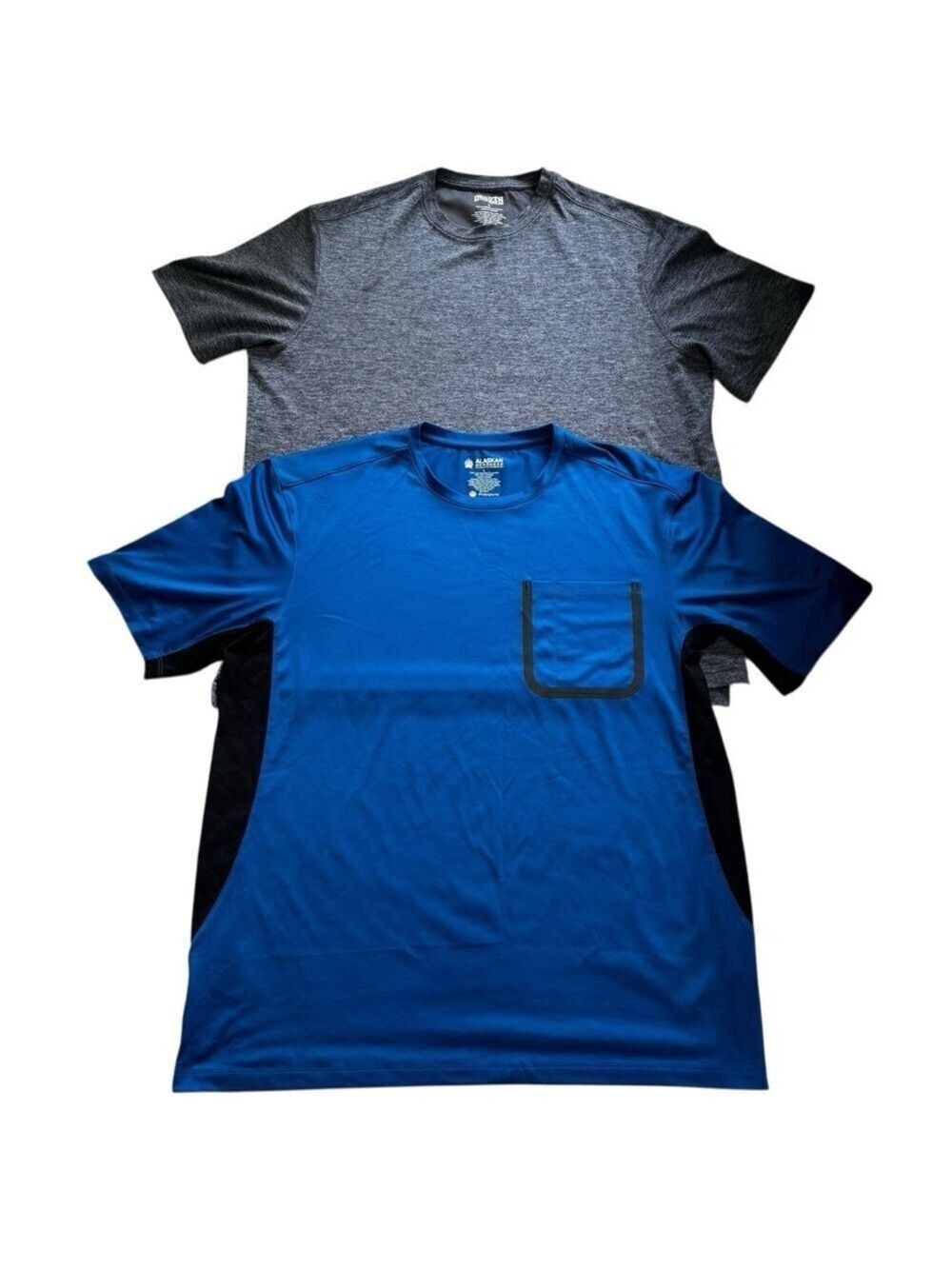Duluth Trading Company Lot of 2 Mens Tops Sz L Blue Alaskan Hardgear/Gray Tech